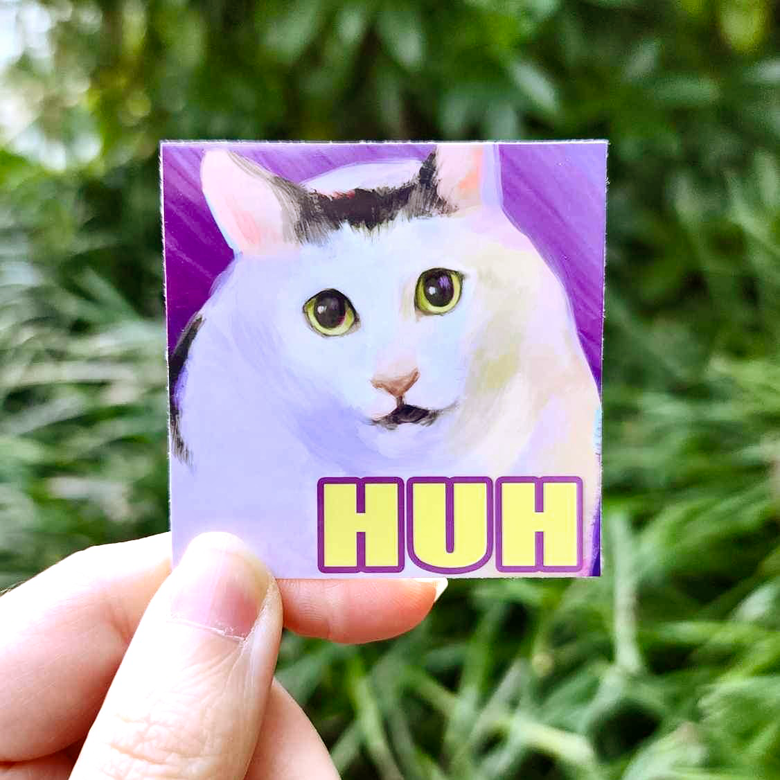 HUH Cat Sticker – Art by Wen