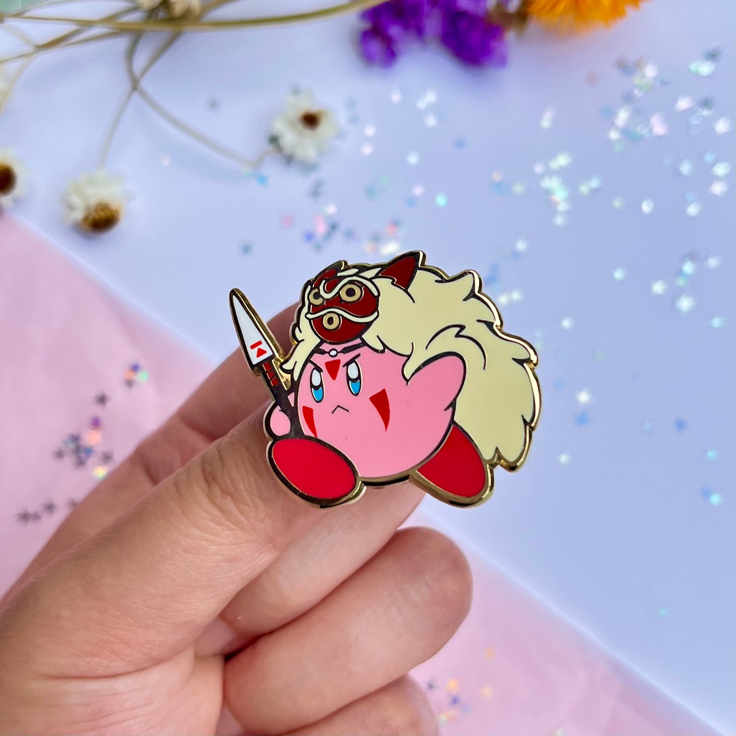 Kirby x Mononoke Enamel Pin