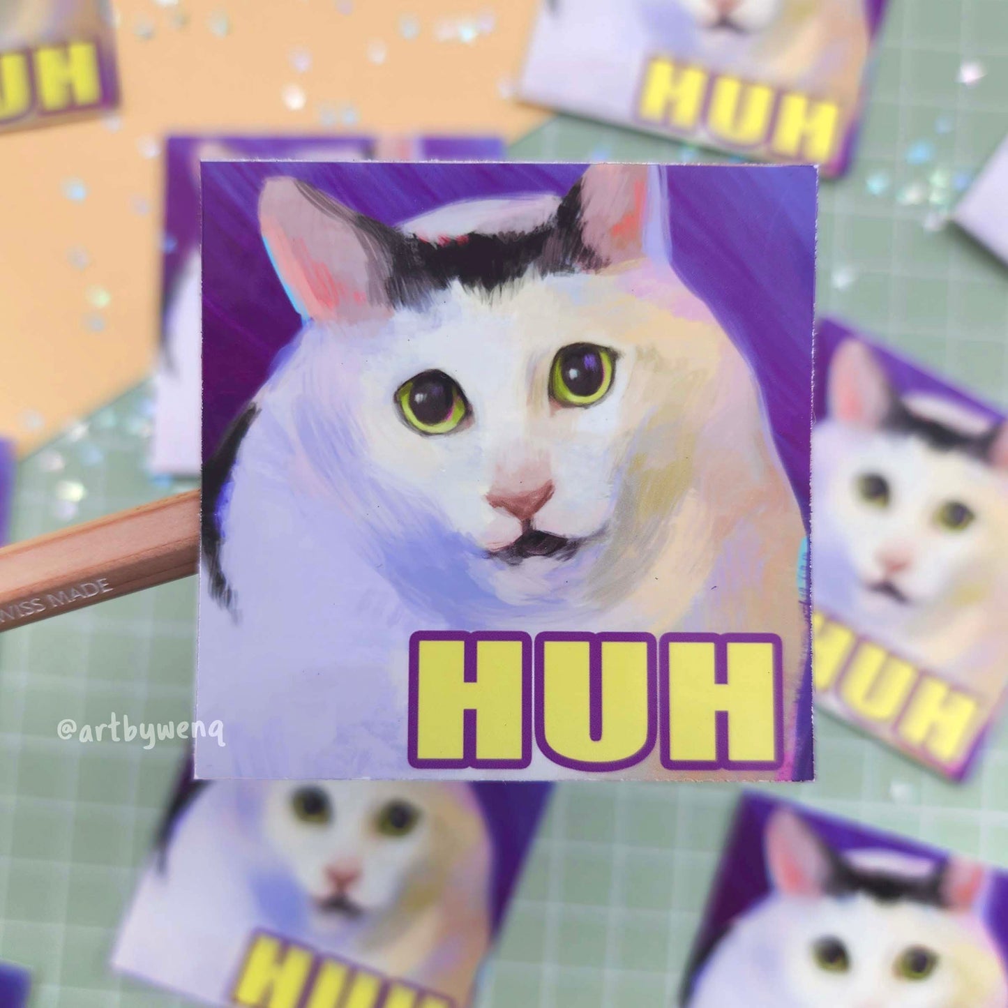 HUH Cat Sticker
