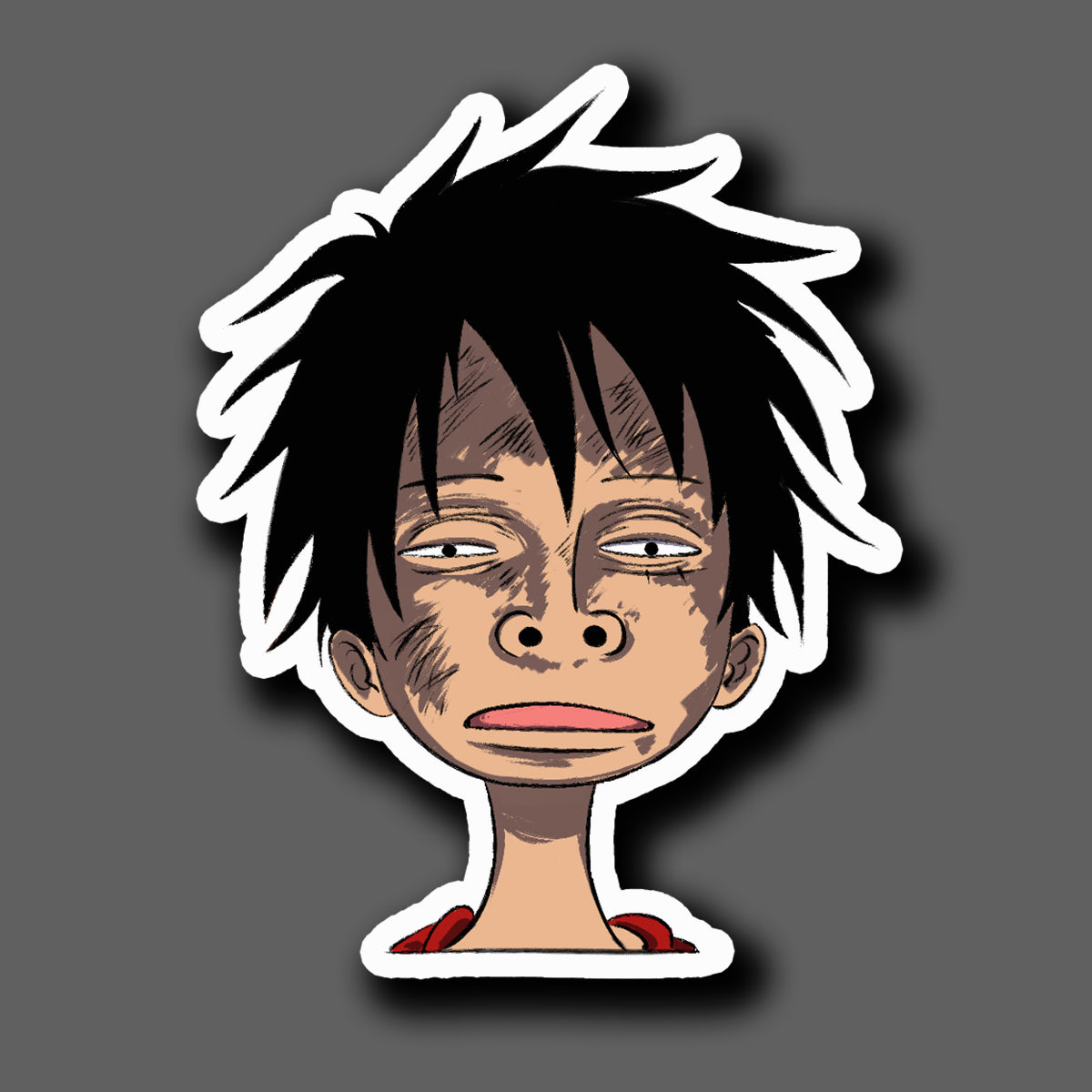 Luffy faded sticker