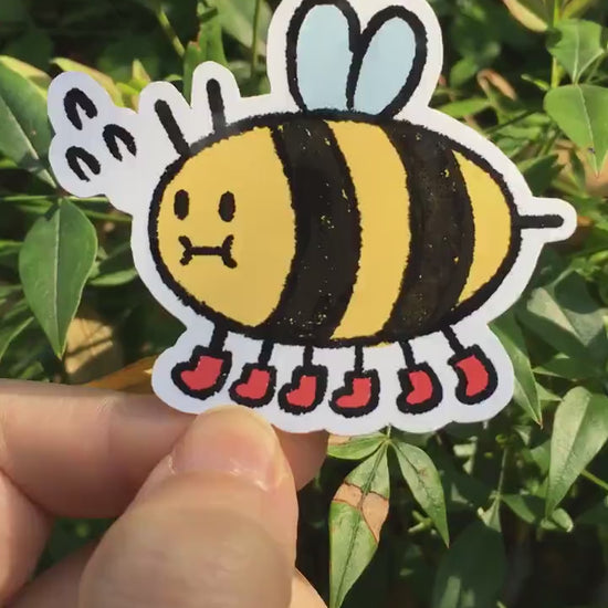 Smol Bee Friend Waterproof Glossy Vinyl Sticker