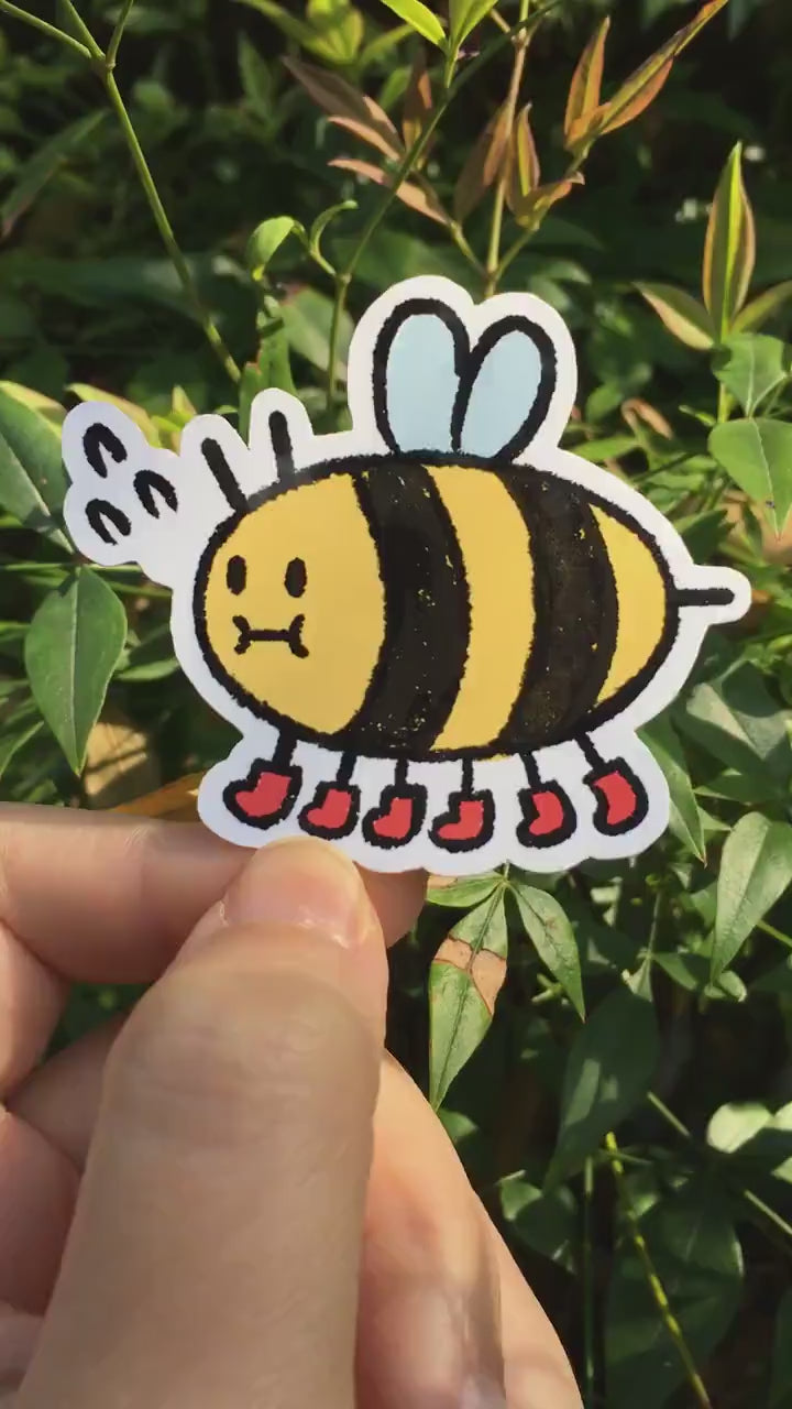 Smol Bee Friend Waterproof Glossy Vinyl Sticker
