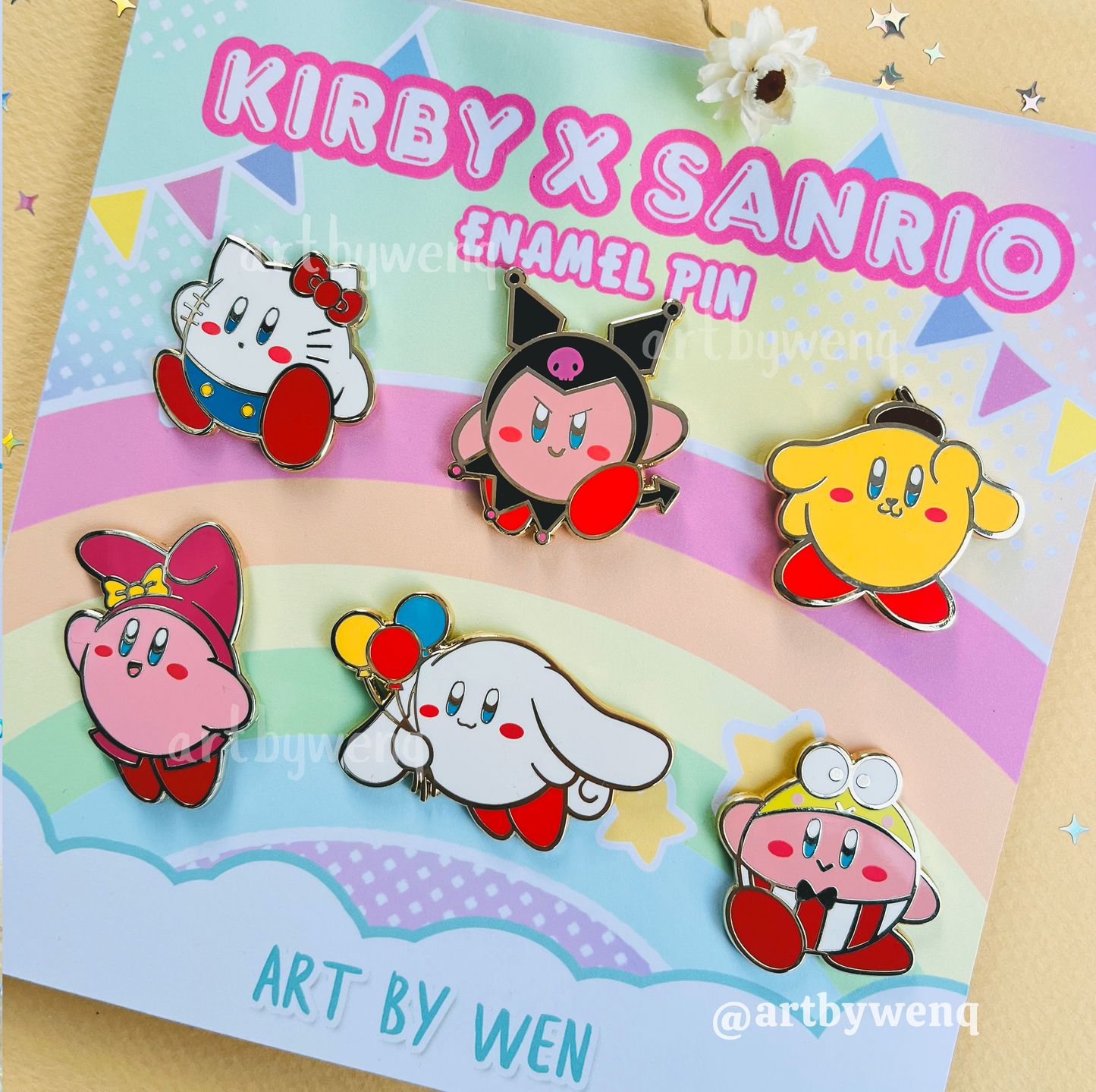 Bundle of 3 Kirby Enamel Pins