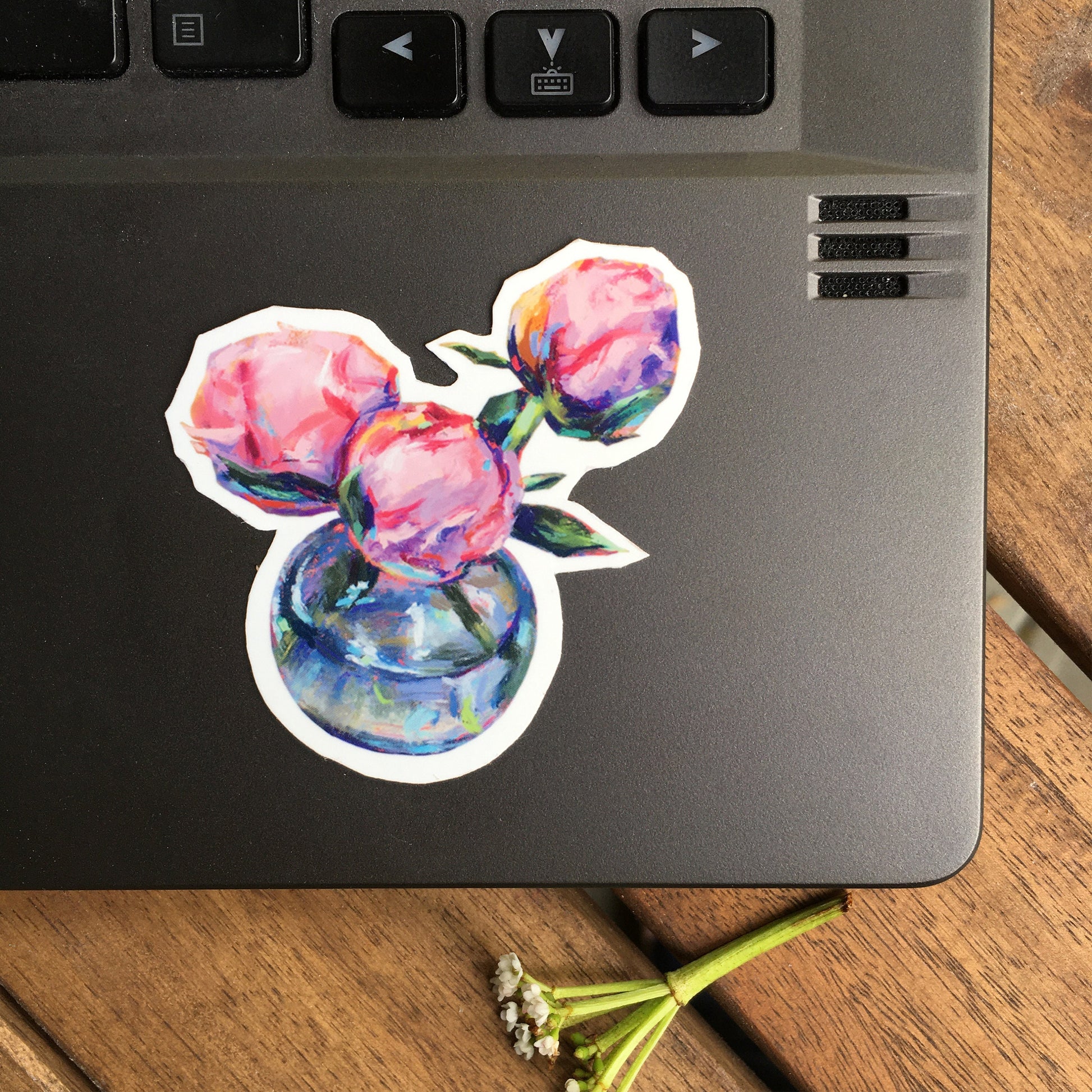 Peony Vinyl Sticker | Die Cut Sticker | Laptop Decal | Floral sticker Glossy