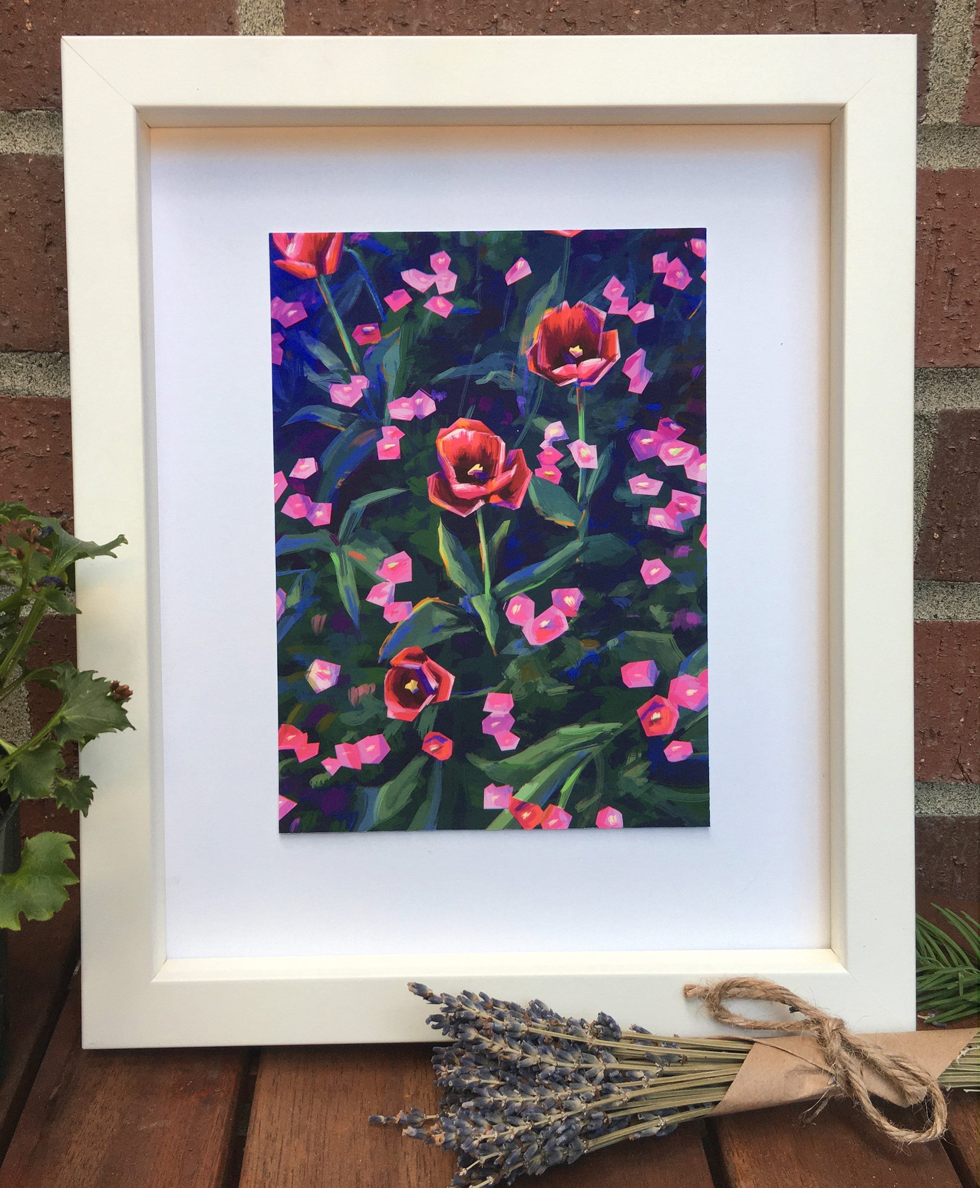 Tulip Floral Print Original Art | Flower Pattern | Floral Wall Art