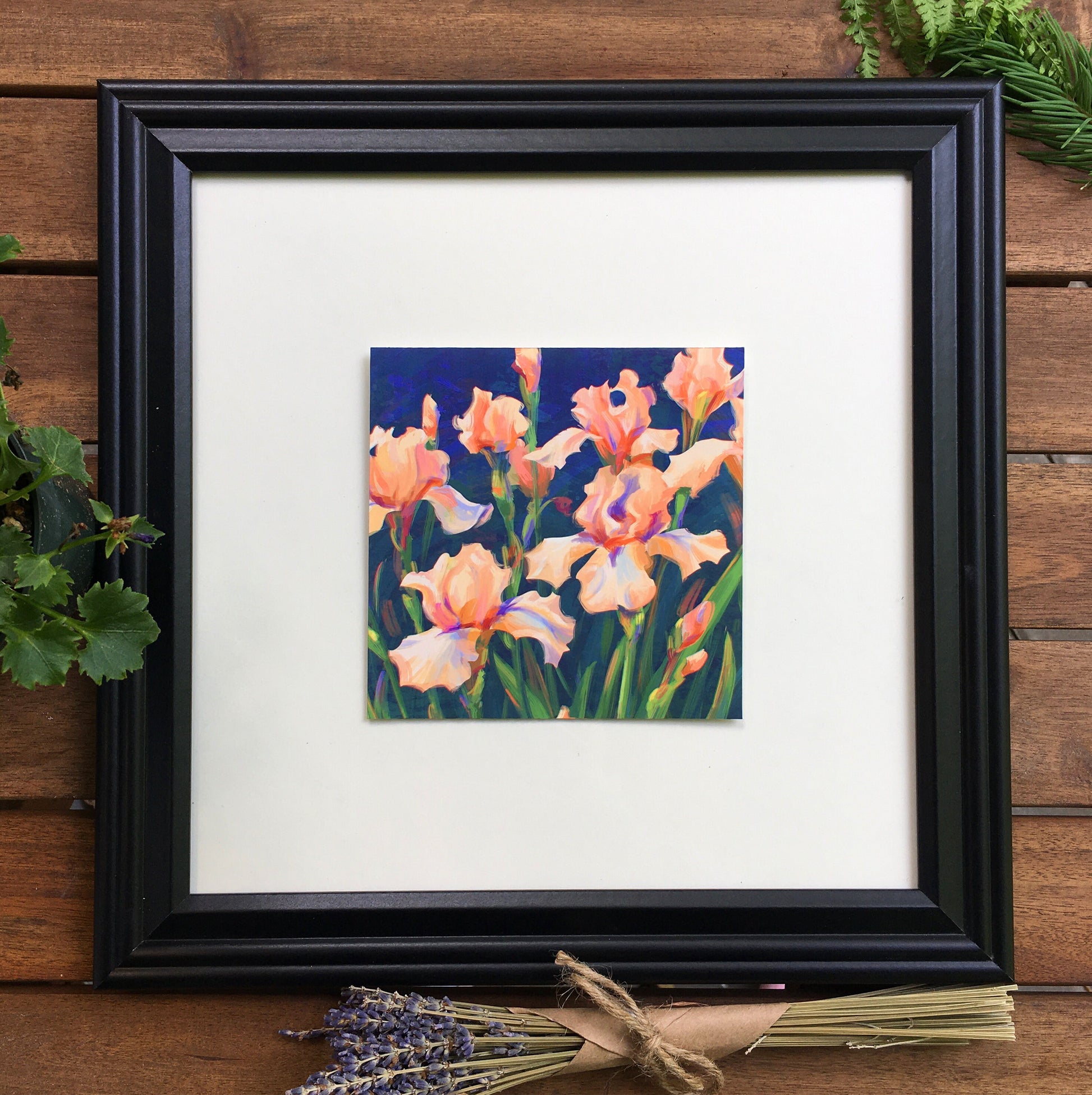 Iris Floral Print Original Art | Flower Pattern | Floral Wall Art