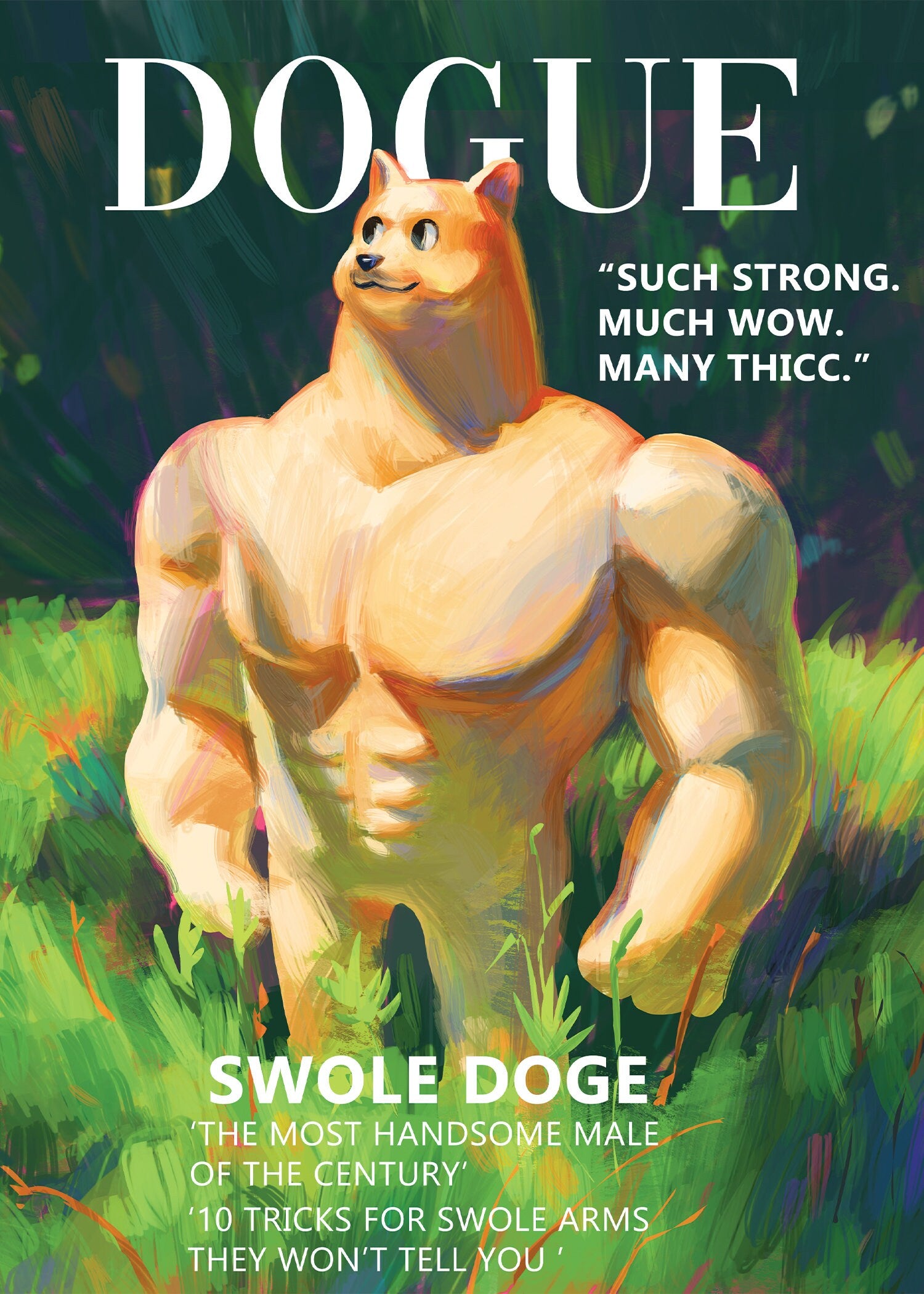 Swole Doge Art Print | Doge Meme | Shiba Inu Art Print