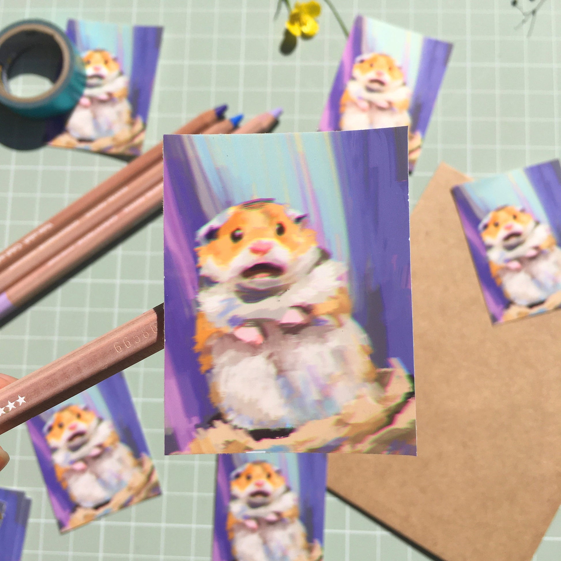Shook Hamster Waterproof Vinyl Sticker | Die Cut Sticker | Laptop Decal | cute animal stickers