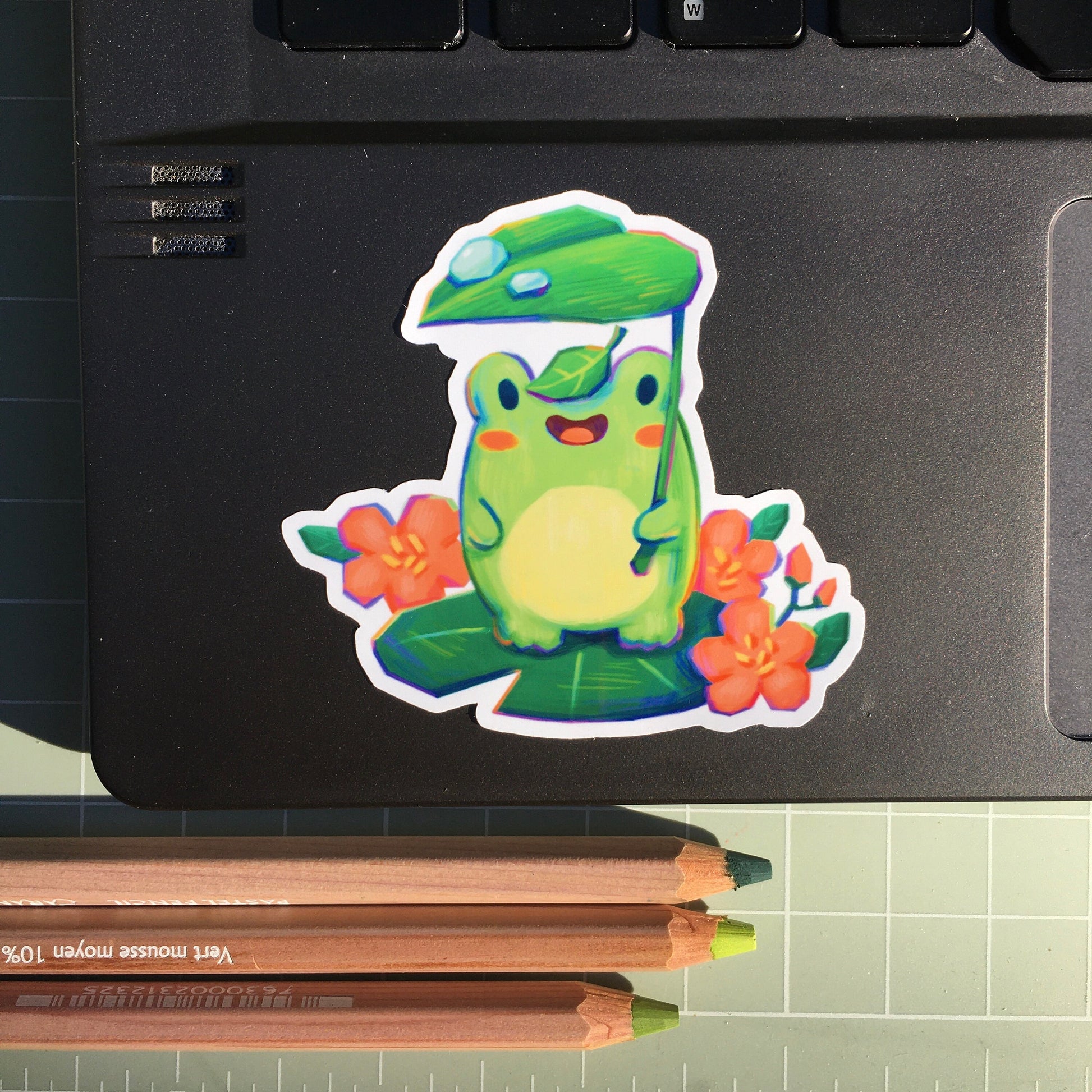 Frog Rain sticker | Waterproof Vinyl Sticker | Laptop Decal | kawaii stickers