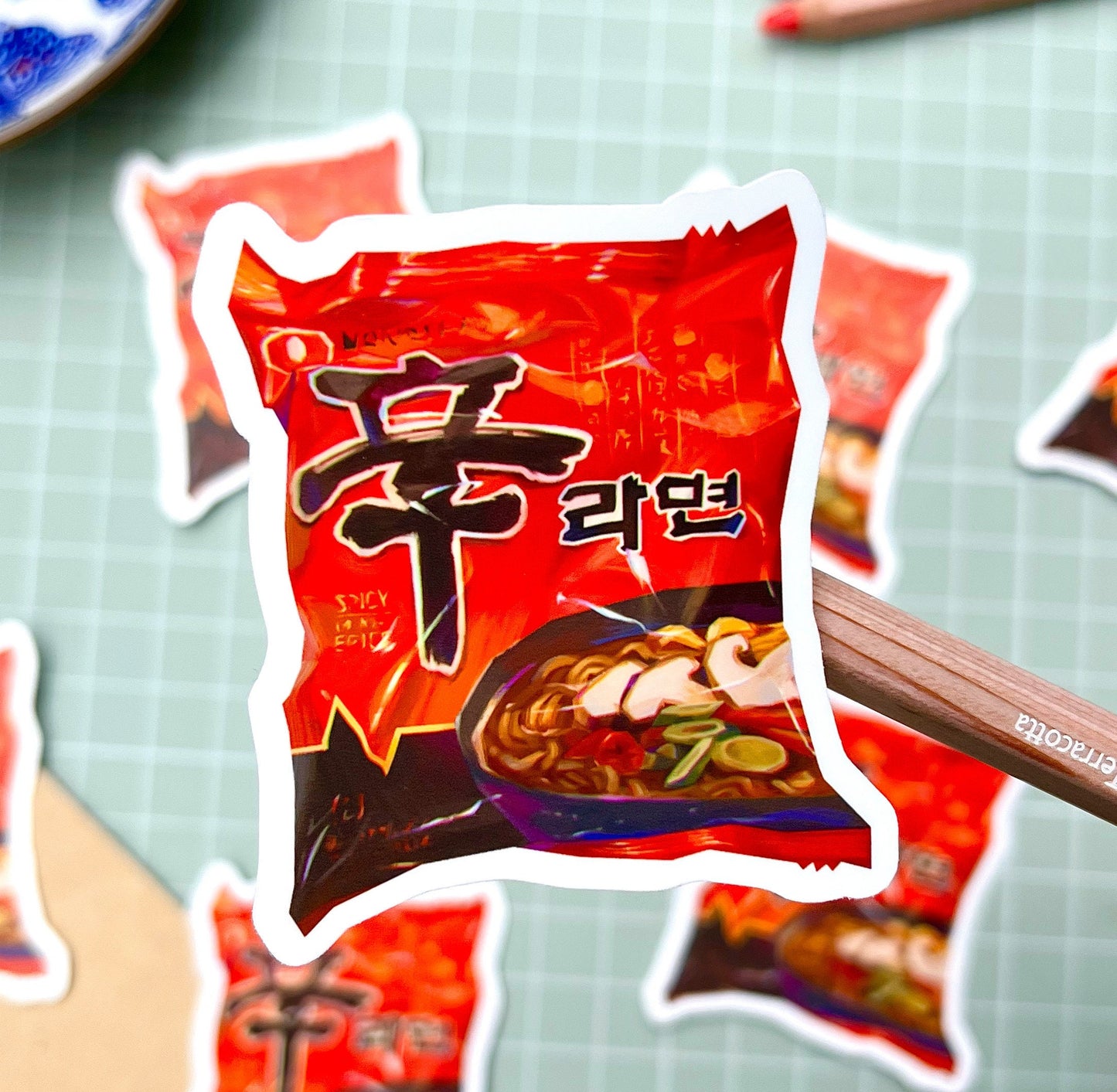 Shin Ramyun Waterproof Vinyl Sticker | Die Cut Sticker | Laptop Decal | asian food stickers